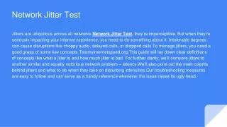 Network Jitter Test
