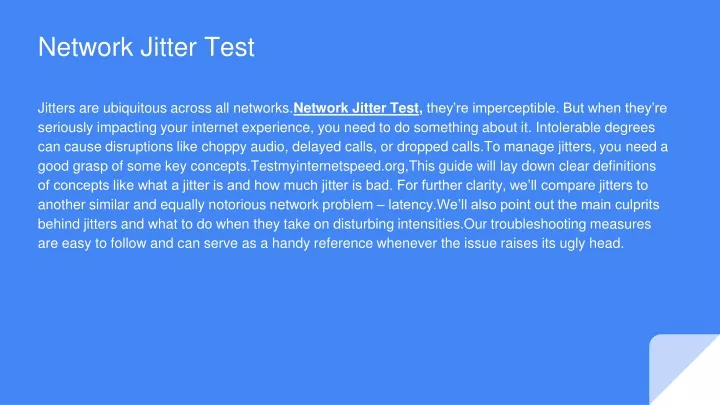 network jitter test