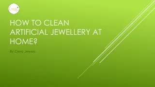 how to clean artificial jewellery at home