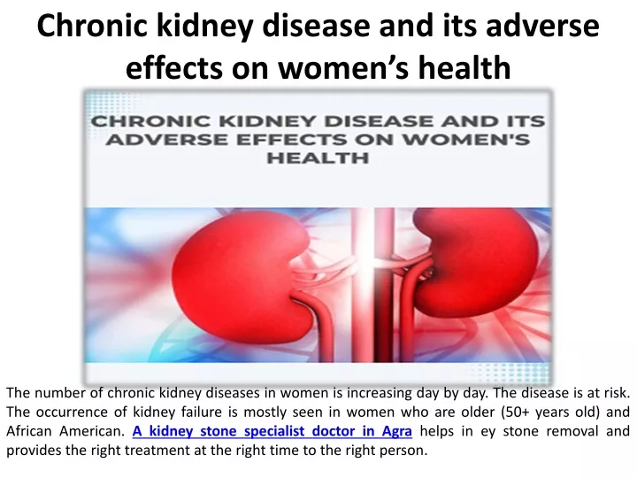 chronic kidney disease and its adverse effects