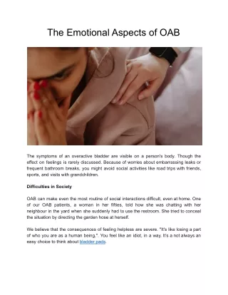 the emotional aspects of oab
