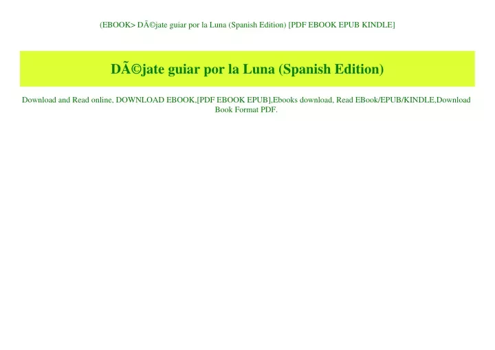 ebook d jate guiar por la luna spanish edition