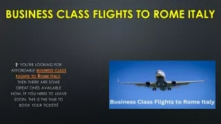 Business Class Flights to Rome Italy