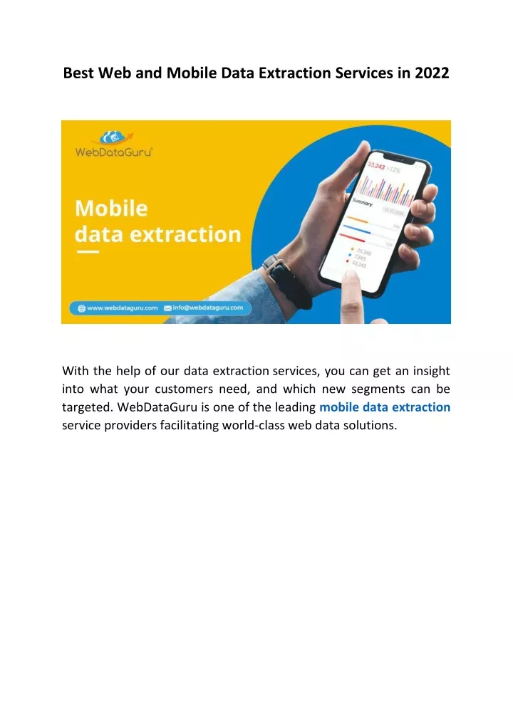 best web and mobile data extraction services