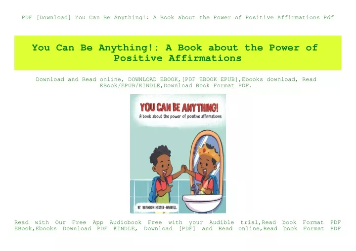 pdf download you can be anything a book about