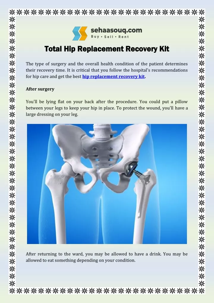 total hip replacement recovery kit total