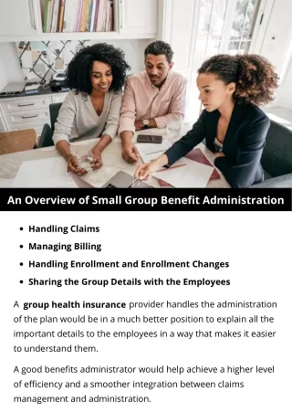 an overview of small group benefit administration