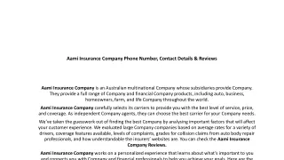 Aami Insurance Company Phone Number, Contact Details