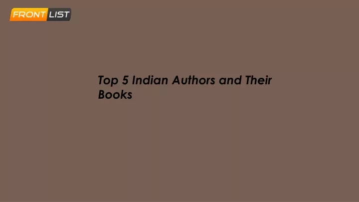 top 5 indian authors and their books