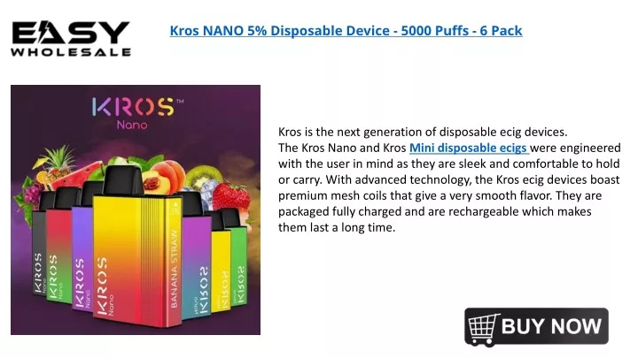 kros nano 5 disposable device 5000 puffs 6 pack