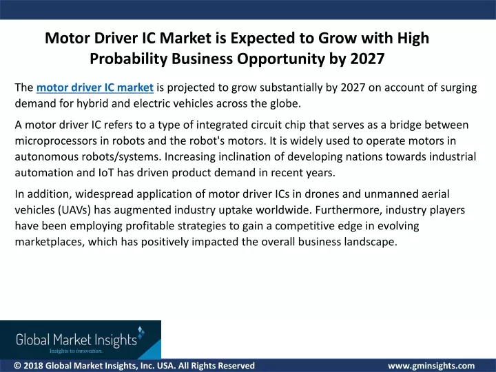 motor driver ic market is expected to grow with