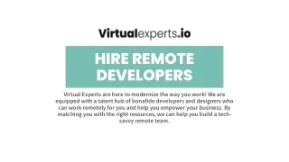 Choose the best Remote Developers with Virtual Experts
