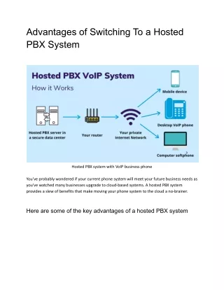 advantages of switching to a hosted pbx system