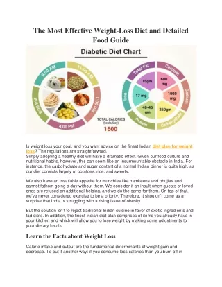 The Most Effective Weight-Loss Diet and Detailed Food Guide
