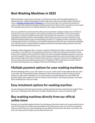 best washing machines in 2022