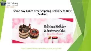 Same day Cakes Free Shipping Delivery to New Zealand