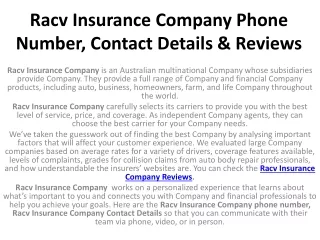 Racv Insurance Company Reviews Phone Number, Contact Details