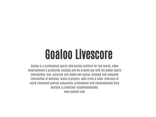 goaloo livescore goaloo is a professional sports