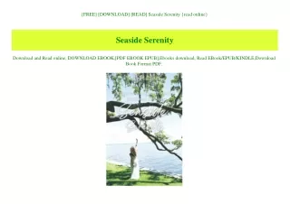 [FREE] [DOWNLOAD] [READ] Seaside Serenity {read online}