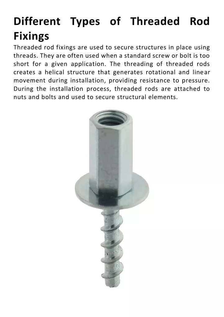 PPT - Different Types of Threaded Rod Fixings PowerPoint Presentation ...