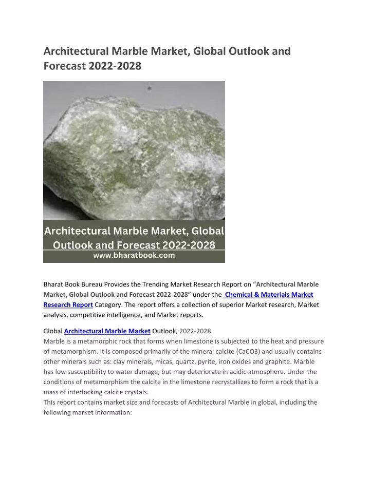 architectural marble market global outlook