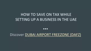 how to save on tax while setting up a business in the uae