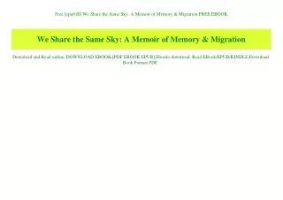 free epub we share the same sky a memoir