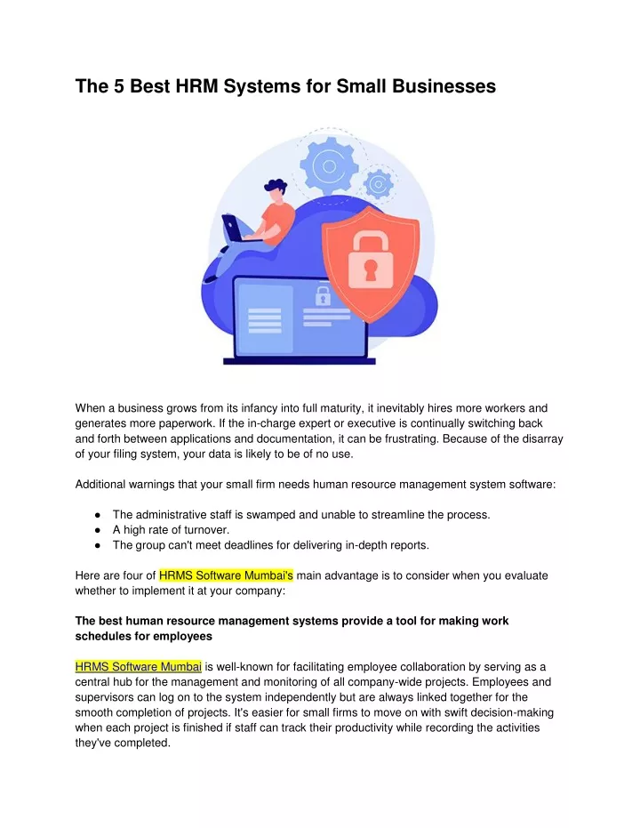 the 5 best hrm systems for small businesses