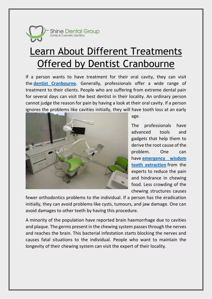 learn about different treatments offered