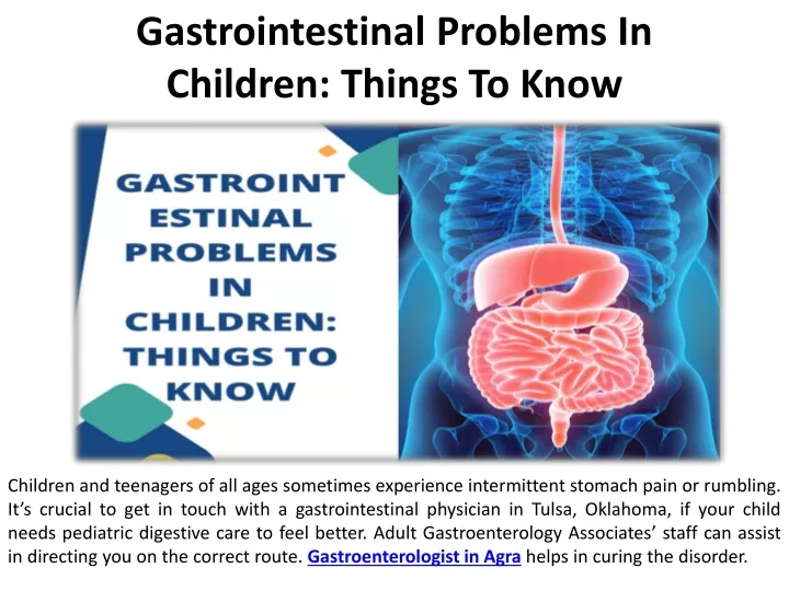 gastrointestinal problems in children things