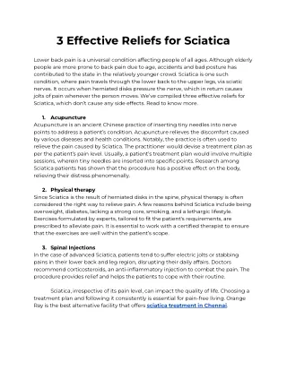 3 effective reliefs for sciatica