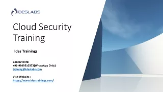 Cloud Security Training - IDESTRAININGS