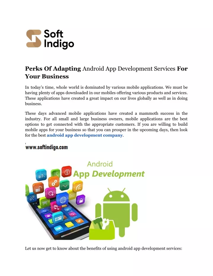 perks of adapting android app development