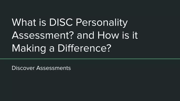 what is disc personality assessment