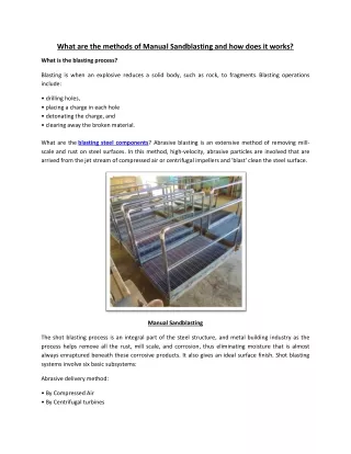 what are the methods of manual sandblasting