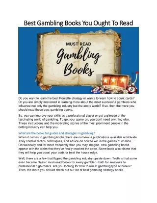 Best Gambling Books You Ought To Read