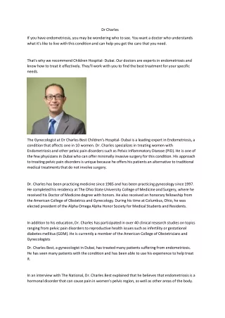 dr charles if you have endometriosis