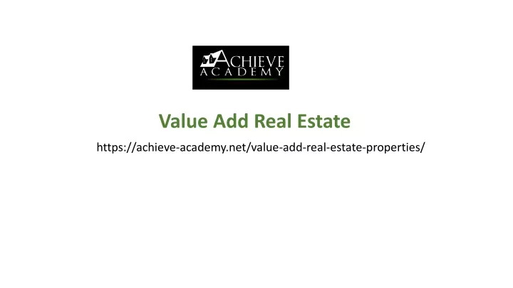 value add real estate