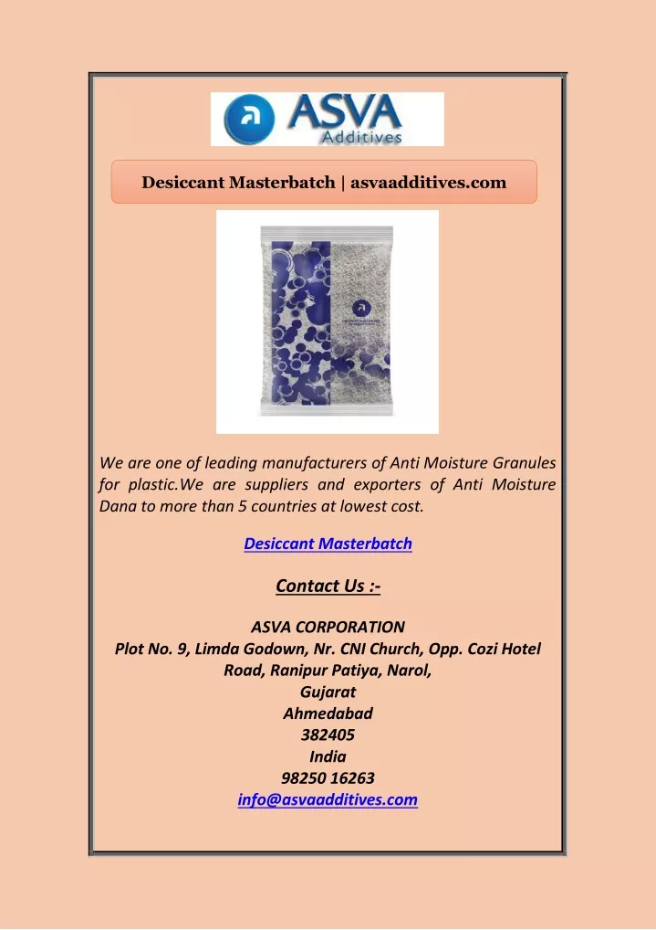 desiccant masterbatch asvaadditives com