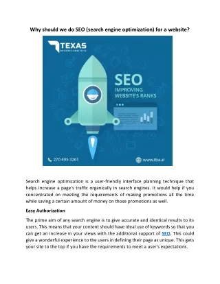 why should we do seo search engine optimization