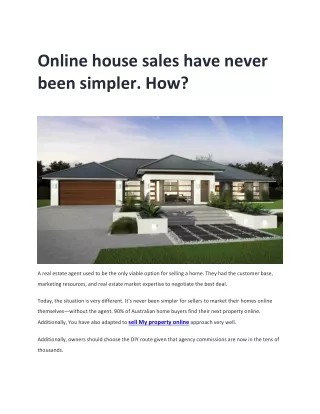Online house sales have never been simpler. How_
