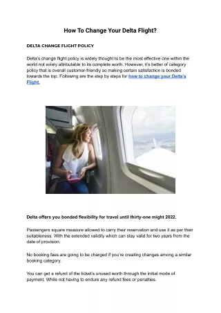 how to change your delta flight