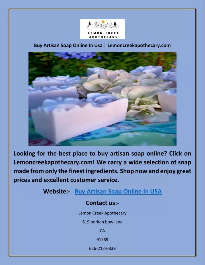 buy artisan soap online