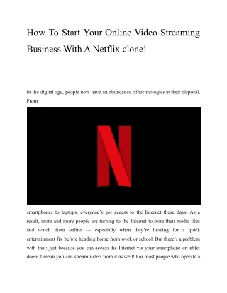 how to start your online video streaming