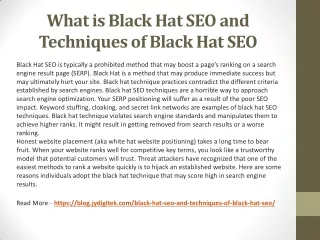 What is Black Hat SEO and Techniques of Black Hat SEO