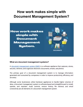 how work makes simple with document management