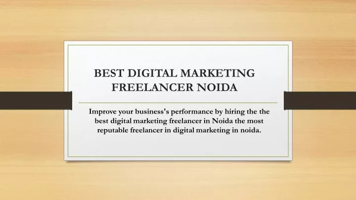 best digital marketing freelancer noida