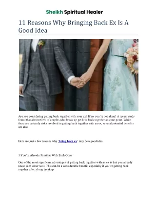 11 Reasons Why Bringing Back Ex Is A Good Idea