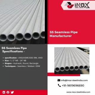 SS seamless pipe | monel Pipes | Mild steel pipes | Inox Pipes