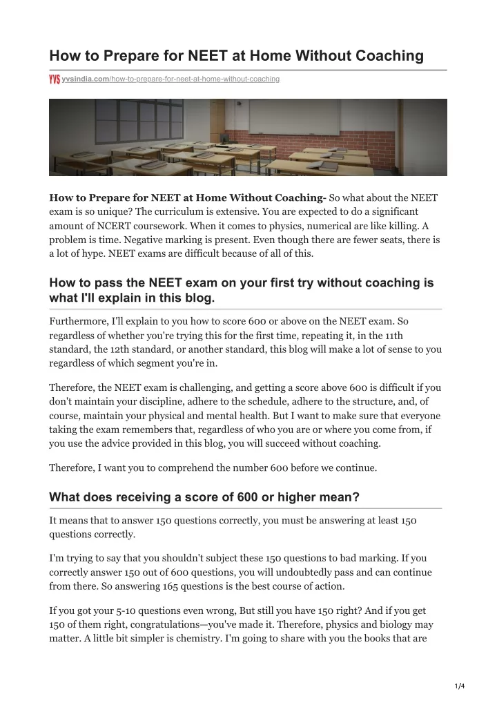 how to prepare for neet at home without coaching